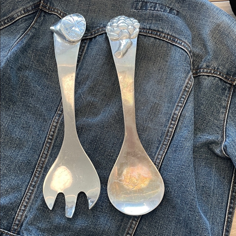 Vintage Mariposa Serving Utensils Set| 1995 | Artichoke & Citrus Motif Aluminum